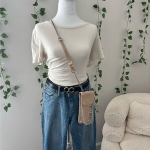 BEIS Transparent Crossbody Bag in Nude